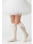Kız Çocuk Fiyonk Detaylı Diz Altı Çorap / Ekru 3