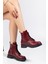 02-2003 Bordo Kırışık Rugan Bağcıklı Fermuarlı Günlük Kadın Bot 1