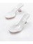 S-619 Beyaz Rugan Şeffaf Bantlı Şeffaf Topuklu Yuvarlak Burunlu Kadın Terlik 3
