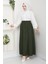 Yeşil Renk Ince Fitilli Kadife Kadın Etek Beli Lastikli 38 40 42 44 46 48 Bedenlere Uyumludur. 3