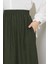 Yeşil Renk Ince Fitilli Kadife Kadın Etek Beli Lastikli 38 40 42 44 46 48 Bedenlere Uyumludur. 4