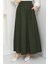 Yeşil Renk Ince Fitilli Kadife Kadın Etek Beli Lastikli 38 40 42 44 46 48 Bedenlere Uyumludur. 7