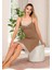 Lady Dantel Detaylı Kahve Gecelik 1