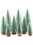 Yeni Yıl Dekoru Kar Efektli 9 Adet Yılbaşı mini Çam Ağaçları Seti Doğal Ahşap Tabanlı 8 - 12 - 15 cm 2