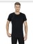 Erkek 6'lı Siyah Sıfır Yaka Yarım Kol Fanila Pamuklu Atlet 2