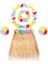 Yetişkin Çocuk Hawaii Parti Seti - 40 cm Naturel Etek + Çiçek Aksesuarlar (5 Parça) (5224) AZ-522489GOSA5091 2