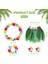 Yetişkin Hawaii Kostüm Seti - Yaprak Etek &amp;amp;amp; Hawaii Set - 5 Parça (5224) AZ-522489GOSA5090 2