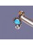 %100 G23 Titanyum Güneş Mavi Opal Zirkon Altın Titanyum 6x1.2mm Labret Piercing 1