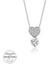 Kristal Taşlı Gümüş Kalp Tektaş Bayan Kolye 1