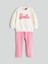 Lcw Yeni Sezon Bisiklet Yaka Barbie Baskılı Kız Bebek Sweatshirt ve Tayt 2'li Takım 1
