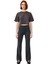 Kadın Esnek Interlok Örme Flare Paça Pantolon Antrasit Melanj Fonksiyonel Dayanıklı Modern 1