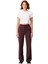 Kadın Mürdüm Esnek Kumaş Yüksek Bel Düz Paça Pantolon Fonksiyonel Dayanıklı Kaliteli Rahat 1