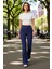 Kadın Yüksek Bel Wideleg Denim Etkili Esnek Pantolon Fonksiyonel Dayanıklı Kaliteli Modern 4