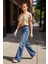 Kadın Yüksek Bel Geniş Paça Jean Pantolon Fonksiyonel Dayanıklı Kaliteli Konforlu Estetik Şık 5