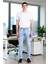 Erkek Açık Comfort Denim Dar Paça Pantolon Fonksiyonel Dayanıklı Kaliteli Konforlu Estetik 3
