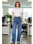 Kadın Wide Leg Denim Pantolon Yüksek Bel Fonksiyonel Dayanıklı Kaliteli Konforlu Estetik Şık 3