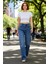 Kadın Wide Leg Denim Pantolon Yüksek Bel Fonksiyonel Dayanıklı Kaliteli Konforlu Estetik Şık 4