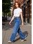 Kadın Wide Leg Denim Pantolon Yüksek Bel Fonksiyonel Dayanıklı Kaliteli Konforlu Estetik Şık 5