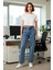 Kadın Yüksek Bel Comfort Straight Denim Pantolon Fonksiyonel Dayanıklı Kaliteli Konforlu Şık 2