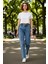 Kadın Yüksek Bel Comfort Straight Denim Pantolon Fonksiyonel Dayanıklı Kaliteli Konforlu Şık 3