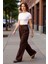 Kadın Haki Wide Leg Pilili Pantolon Fonksiyonel Dayanıklı Kaliteli Konforlu Estetik Modern 3