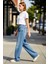 Kadın Wide Leg Yüksek Bel Denim Pantolon Fonksiyonel Dayanıklı Kaliteli Konforlu Estetik Şık 1