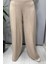 Önü Dikişili Bol Paça Pantolon Vizon T25PF-7003 1