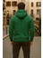 Erkek Kışlık Kapsonlu Yeşil Fermuarlı Oversize Sweat 6