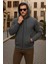 Erkek Kışlık Kapsonlu Antrasit Fermuarlı Oversize Sweat 1