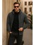 Erkek Kışlık Kapsonlu Antrasit Fermuarlı Oversize Sweat 4