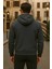 Erkek Kışlık Kapsonlu Antrasit Fermuarlı Oversize Sweat 5