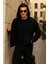 Erkek Kışlık Kapsonlu Siyah Fermuarlı Oversize Sweat 4