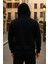 Erkek Kışlık Kapsonlu Siyah Fermuarlı Oversize Sweat 5