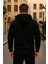 Erkek Kışlık Kapsonlu Siyah Fermuarlı Oversize Sweat 6