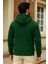 Erkek Kışlık Yeşil Oversize Uzun Hırka Sweatshirt 6