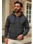 Erkek Kışlık Antrasit Oversize Uzun Hırka Sweatshirt 1