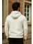 Erkek Kışlık Beyaz Oversize Uzun Hırka Sweatshirt 5