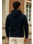 Erkek Kışlık Lacivert Oversize Uzun Hırka Sweatshirt 5