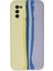 Samsung Galaxy A03S Kılıf Ebruli Lansman Silikon - Sarı-Lila 1