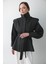 Antrasit Apoletli Vatkalı Kaşe Kaban - 1005 1