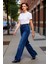 Kadın Wide Leg Denim Pantolon Yüksek Bel Fonksiyonel Dayanıklı Kaliteli Konforlu Estetik Şık 5