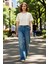 Kadın Wide Leg Denim Pantolon Yüksek Bel Fonksiyonel Dayanıklı Kaliteli Konforlu Estetik Şık 4