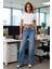 Kadın Comfort Fit Geniş Paça Jean Pantolon Fonksiyonel Dayanıklı Kaliteli Konforlu Estetik 3