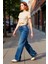 Kadın Yüksek Bel Wide Leg Denim Pantolon Fonksiyonel Dayanıklı Kaliteli Konforlu Estetik Şık 1