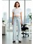 Kadın Açık Wide Leg Kot Pantolon Yüksek Bel Fonksiyonel Dayanıklı Kaliteli Konforlu Modern 3