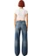 Kadın Koyu Yüksek Bel Geniş Paça Denim Pantolon Fonksiyonel Dayanıklı Kaliteli Konforlu Şık 5