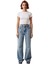 Kadın Açık Yüksek Bel Geniş Paça Denim Pantolon Fonksiyonel Dayanıklı Kaliteli Konforlu Şık 4