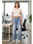 Kadın Yüksek Bel Geniş Paça Denim Pantolon Cool & Comfort Fonksiyonel Dayanıklı Kaliteli Şık 2