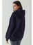 Kadın Şardonlu Cepli Fermuarlı Kapüşonlu Sweatshirt Busem Collection Lacivert 8