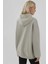 Kadın Şardonlu Cepli Fermuarlı Kapüşonlu Sweatshirt Busem Collection Açık Gri 11